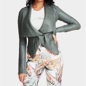 Nwt Shayna Drape Leather Jacket